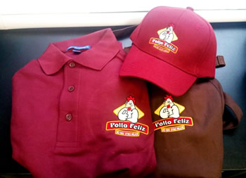 bordado de logos en gorras, polos, camisas en Houston, uniformes para restaurantes, compaias, negocios e iglesia