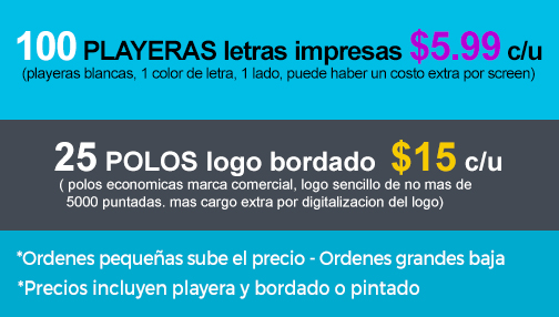 Ofertas de polos bordadas y playeras pintadas